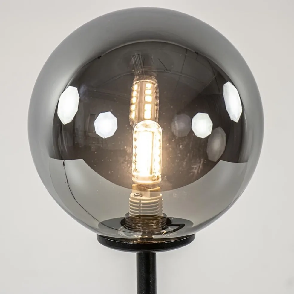 New Straluma Retro tafellamp zwart met smoke/titanium glazen bol