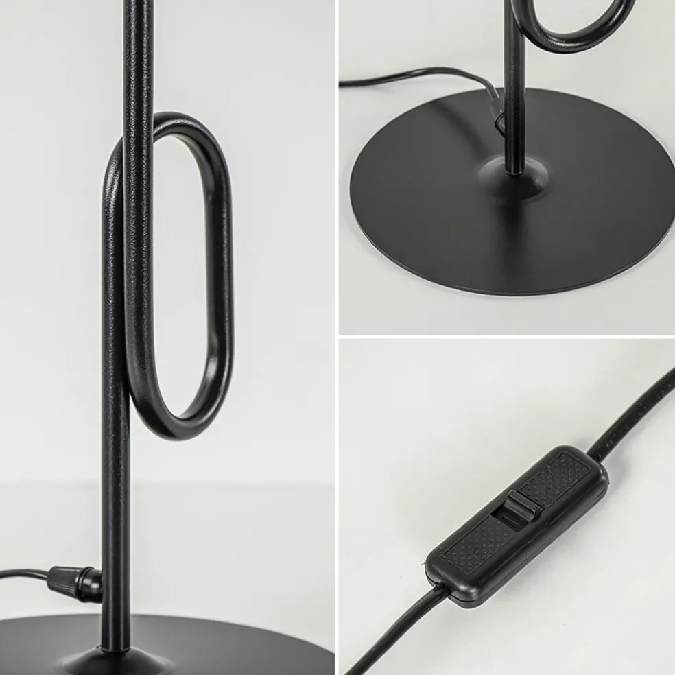 New Straluma Retro tafellamp zwart met smoke/titanium glazen bol
