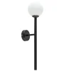 Best Straluma Retro wandlamp zwart met witte glazen bol