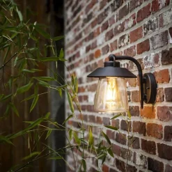 Shop Straluma Robuuste buitenlamp wand zwart met roest en glas