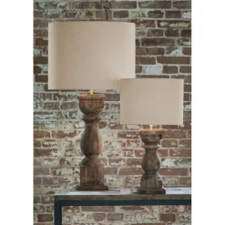 New Straluma Robuuste lampvoet Cadore massief hout met brons