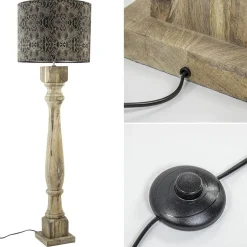 Clearance Straluma Robuuste lampvoet Robbia hout exclusief kap
