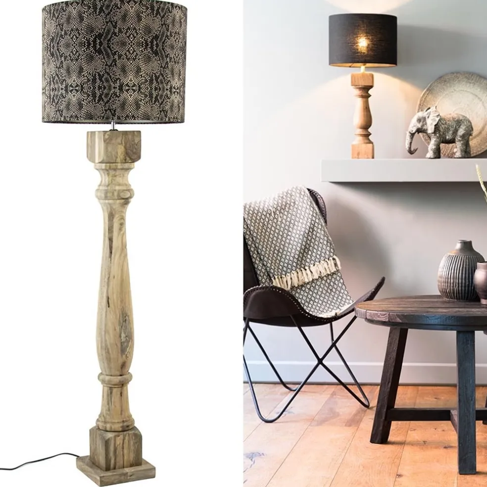 Clearance Straluma Robuuste lampvoet Robbia hout exclusief kap