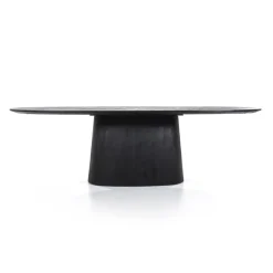 Best Straluma Robuuste mango houten eettafel Aron ovaal zwart