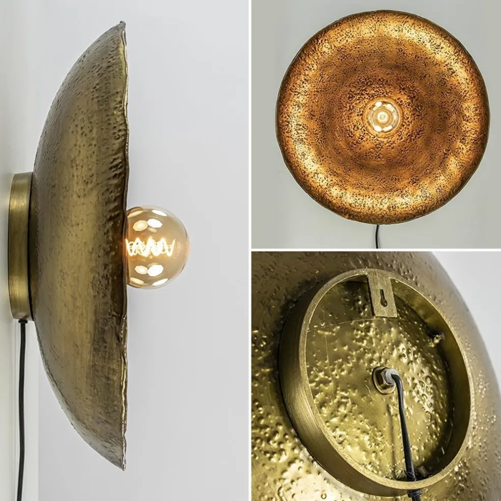 Sale Straluma Robuuste wandlamp Neva rond 50 cm antiek brons