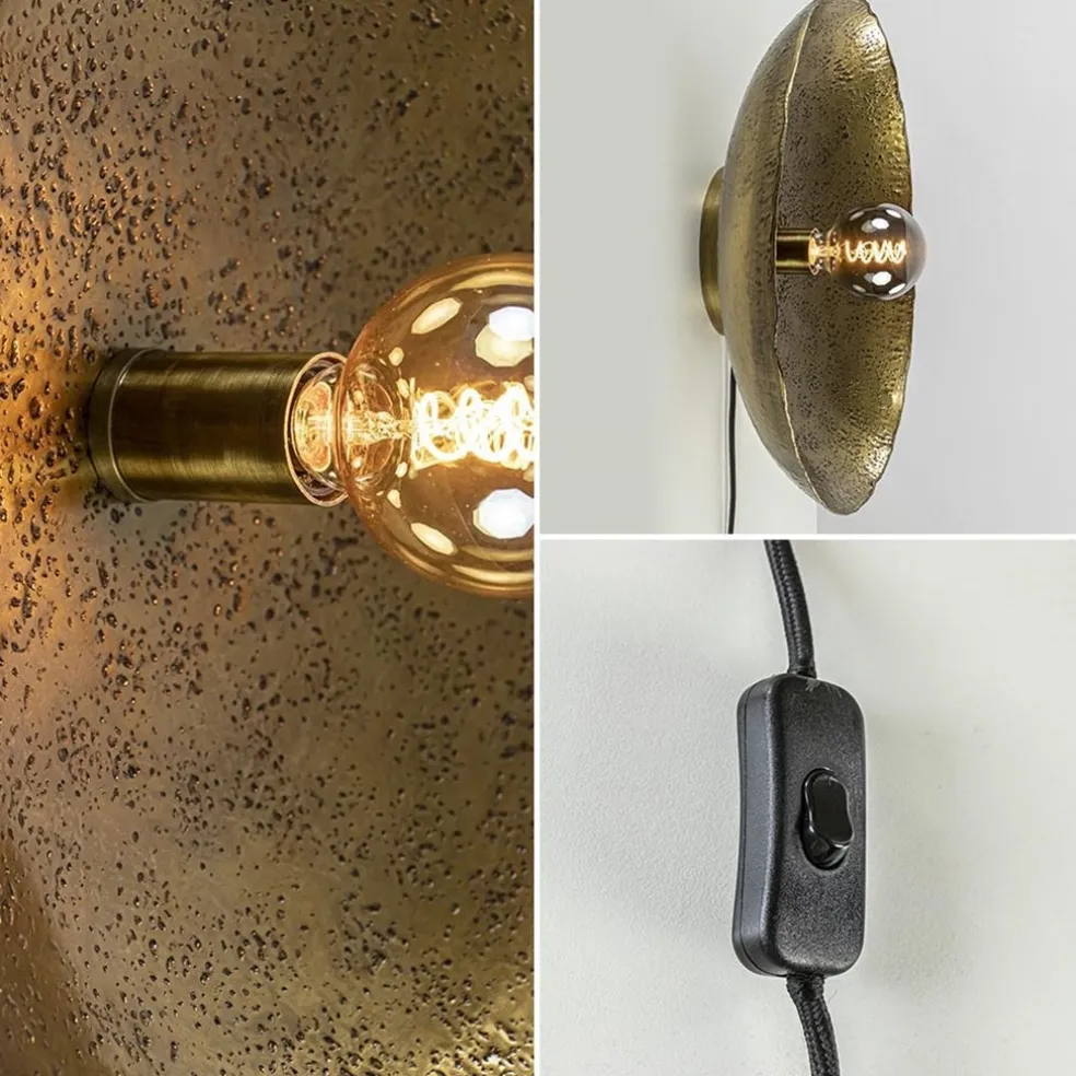 Sale Straluma Robuuste wandlamp Neva rond 50 cm antiek brons