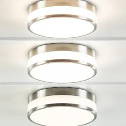Best Straluma Ronde badkamer plafonnière nikkel met opaal glas