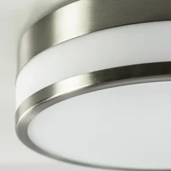 Best Straluma Ronde badkamer plafonnière nikkel met opaal glas