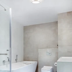 Best Straluma Ronde badkamer plafonnière nikkel met opaal glas