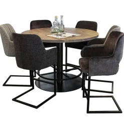 Store Straluma Ronde bartafel Woodstock grijs/zwart Ø130x92 cm