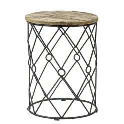 Best Straluma Ronde bijzettafel mangohout met zwart metaal