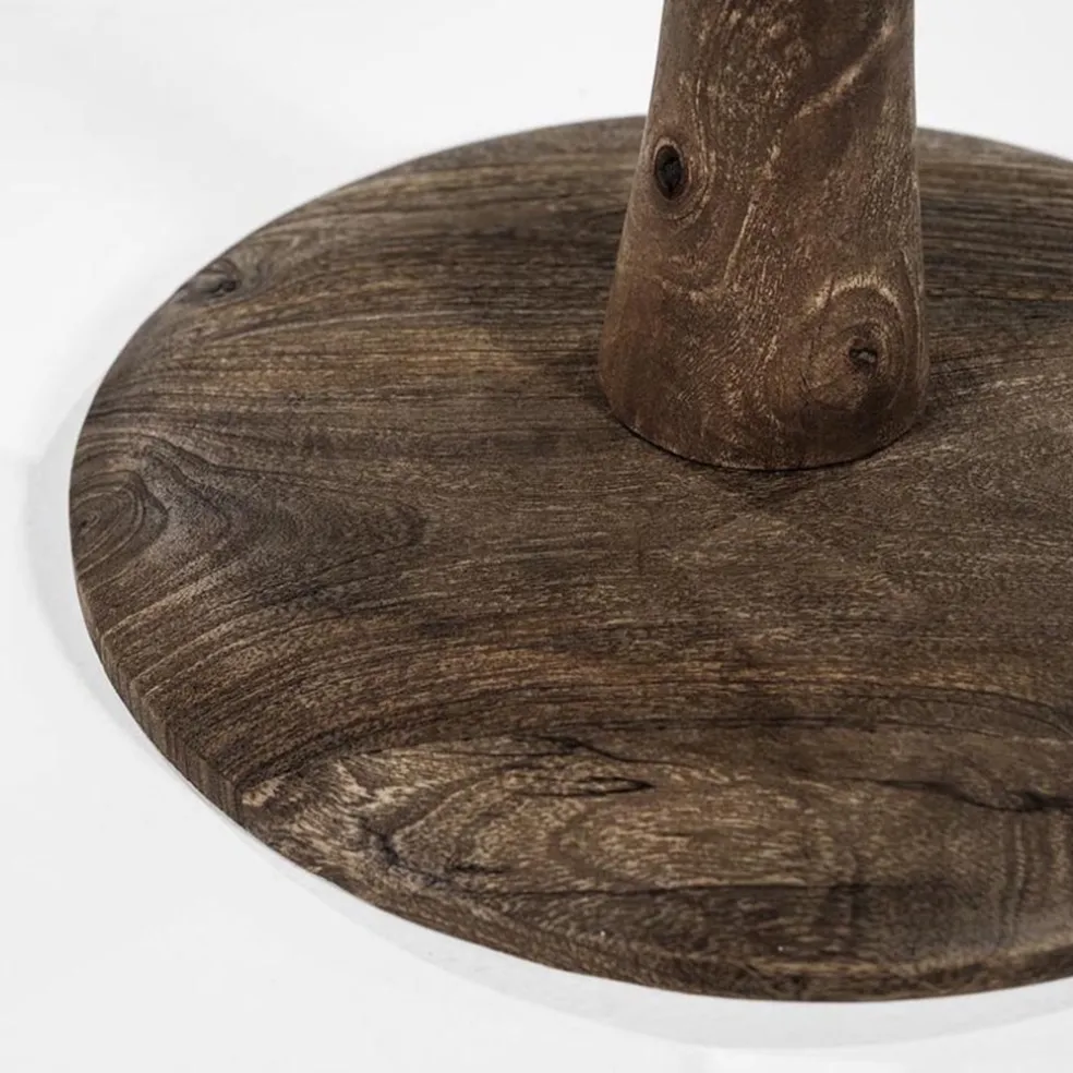 Clearance Straluma Ronde eetkamertafel bruin glas met mango houten poot