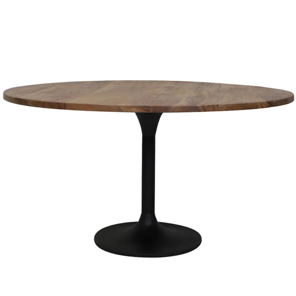 Cheap Straluma Ronde eettafel acacia hout met zwarte poot Bicoca