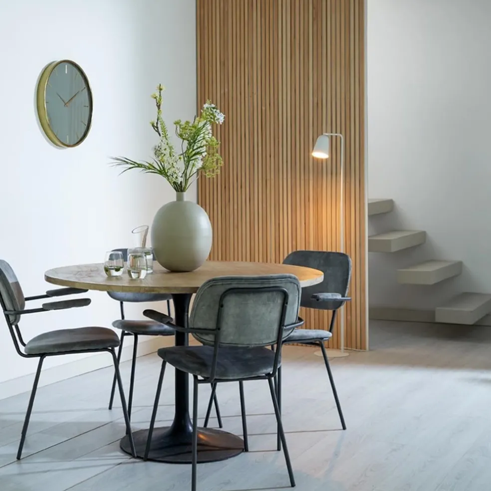 Cheap Straluma Ronde eettafel acacia hout met zwarte poot Bicoca