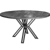 Fashion Straluma Ronde eettafel zwart mangohout met zwarte poot