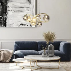 Best Sale Straluma Ronde hanglamp goud met amber en smoke glas