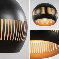 Hot Straluma Ronde hanglamp koepel zwart/goud 40 cm