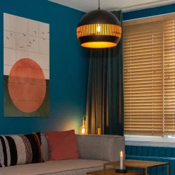 Hot Straluma Ronde hanglamp koepel zwart/goud 40 cm