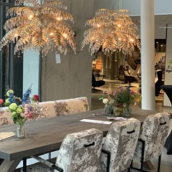 Online Straluma Ronde hanglamp palm ambachtelijk zilver