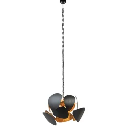 Best Straluma Ronde hanglamp textured black met ambachtelijk brons