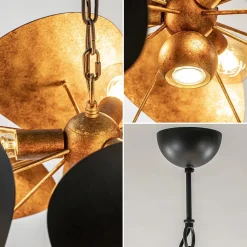 Best Straluma Ronde hanglamp textured black met ambachtelijk brons