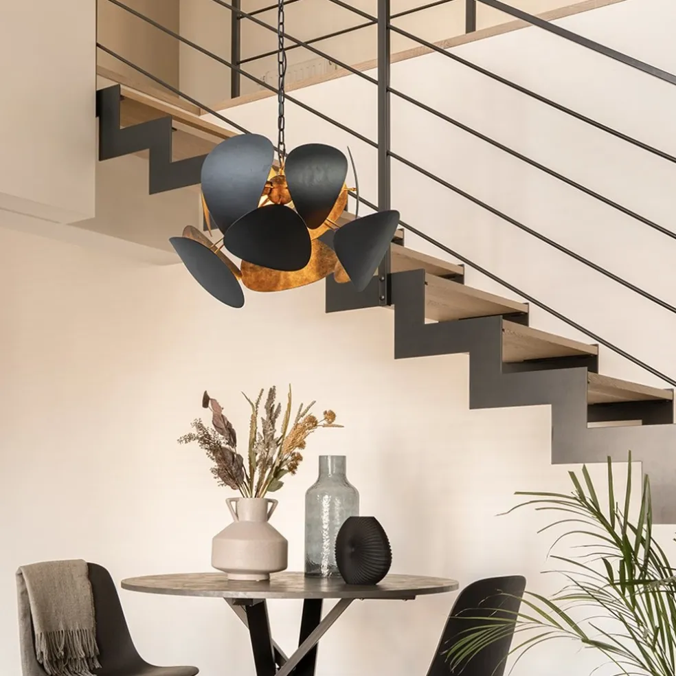 Best Straluma Ronde hanglamp textured black met ambachtelijk brons
