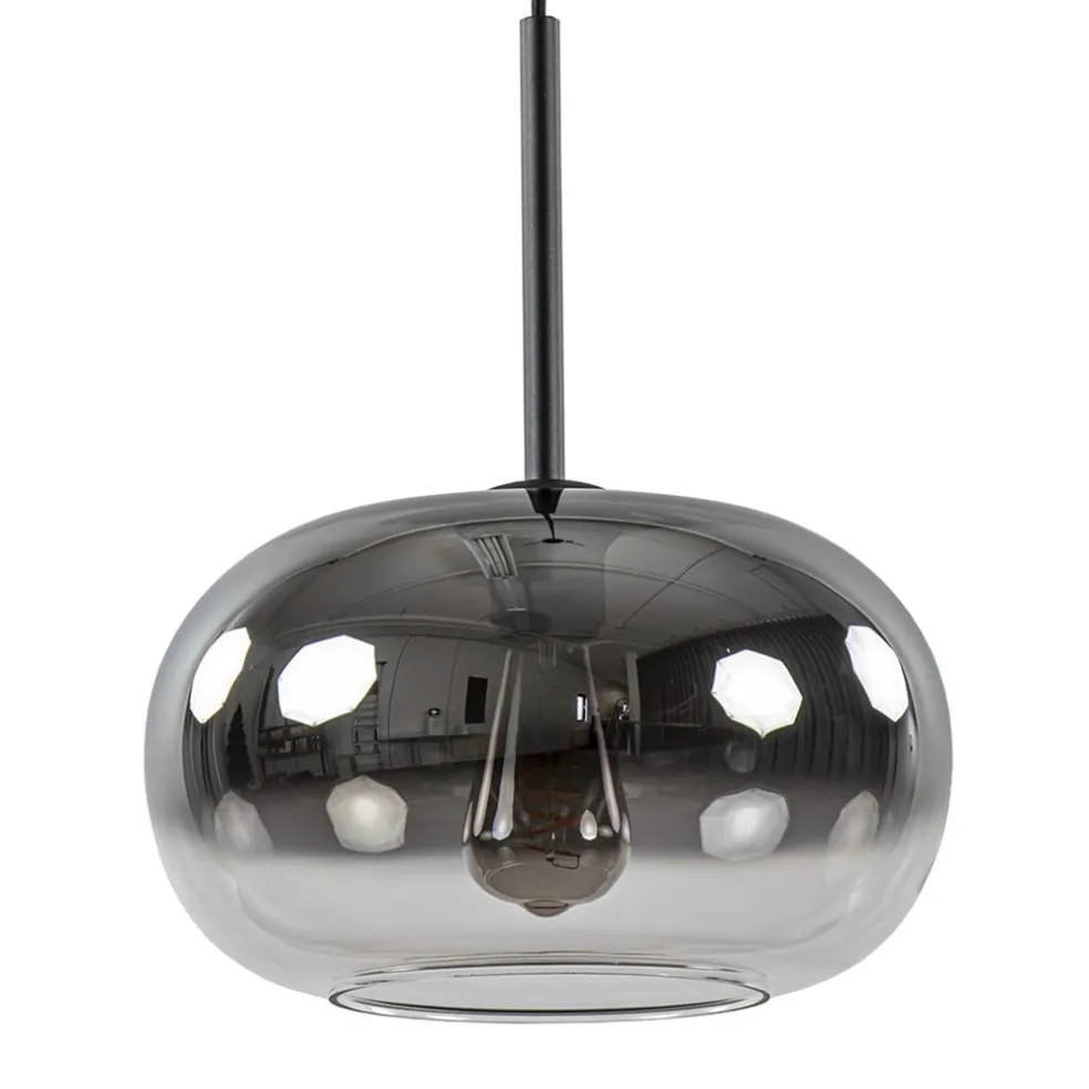 Cheap Straluma Ronde hanglamp zwart met smoke/helder glas gradient
