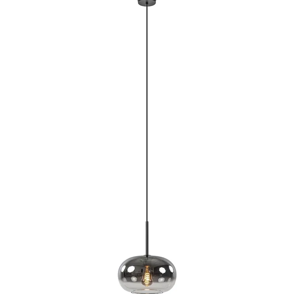 Cheap Straluma Ronde hanglamp zwart met smoke/helder glas gradient