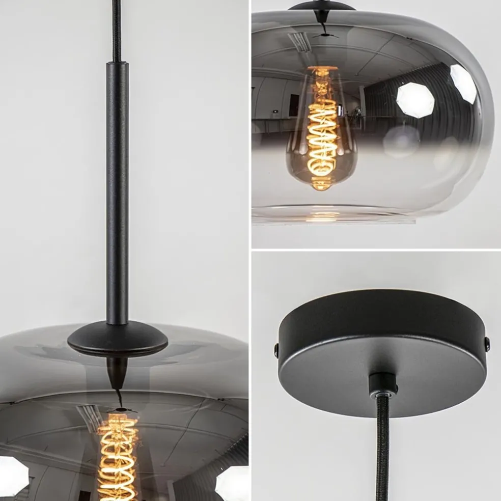 Cheap Straluma Ronde hanglamp zwart met smoke/helder glas gradient