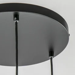 Shop Straluma Ronde hanglamp zwart/goud met amber glas