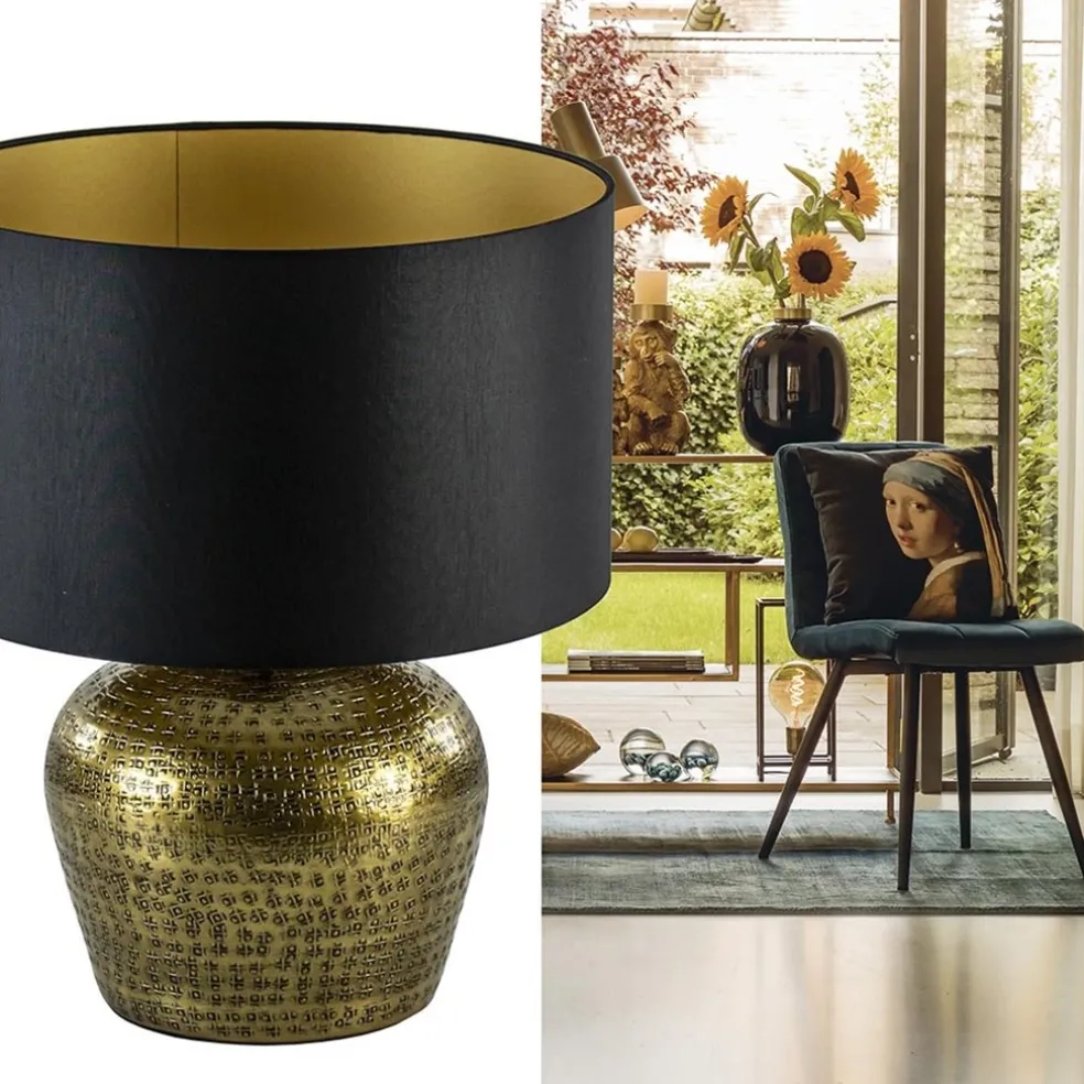Outlet Straluma Ronde lampvoet Gondia antiek brons exclusief kap