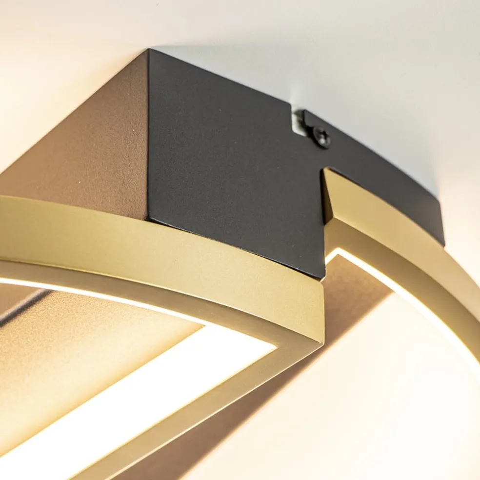 Discount Straluma Ronde LED plafondlamp zwart goud