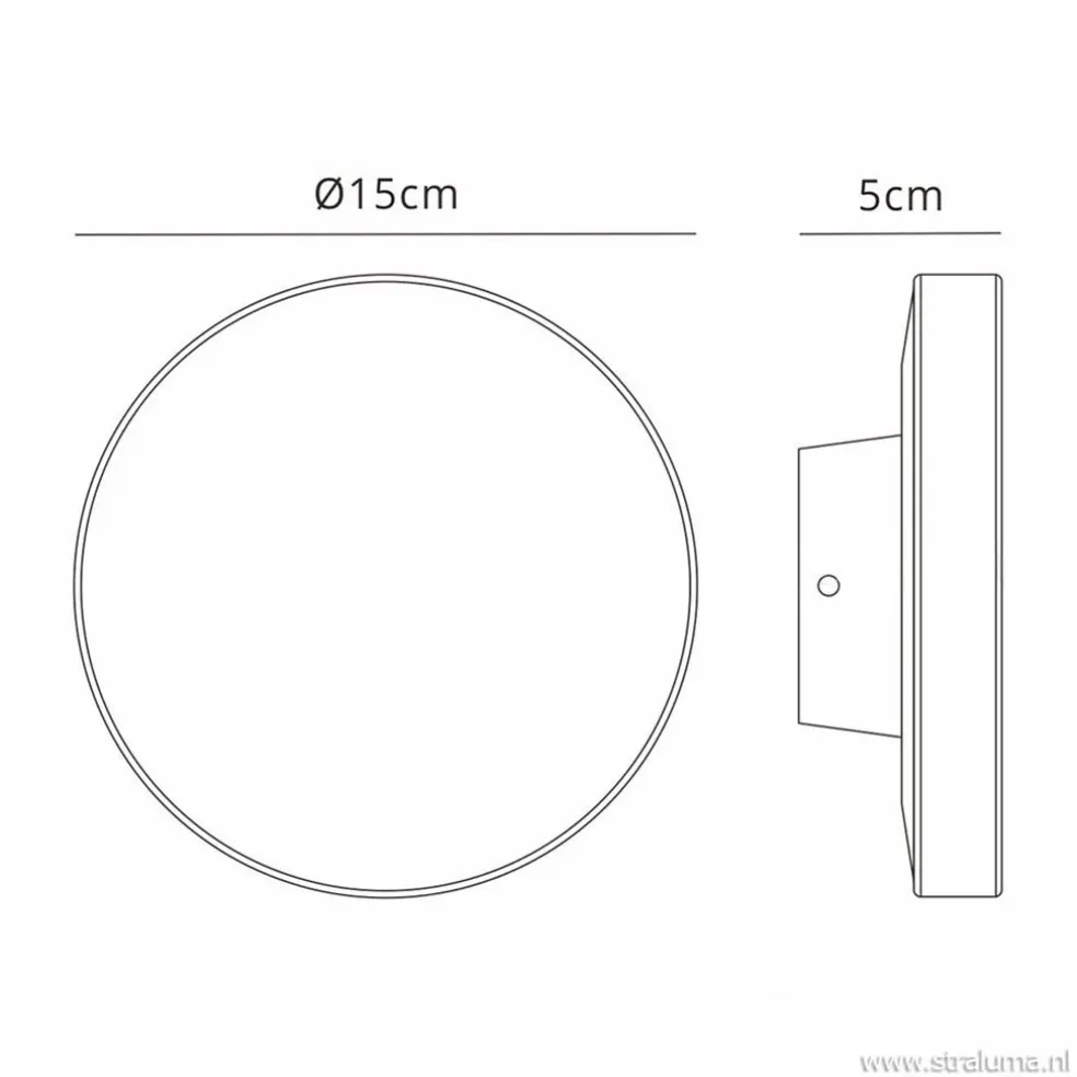 Online Straluma Ronde LED wandlamp tuin antraciet