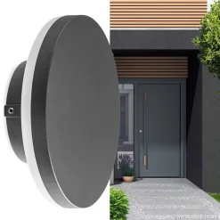 Online Straluma Ronde LED wandlamp tuin antraciet