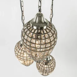 Sale Straluma Ronde 3-lichts hanglamp Charlene nikkel/kristal