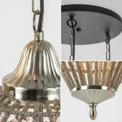 Sale Straluma Ronde 3-lichts hanglamp Charlene nikkel/kristal