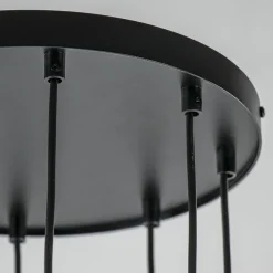 Outlet Straluma Ronde 8-lichts hanglamp cilinders zwart goud