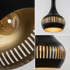 Hot Straluma Ronde 3-lichts hanglamp mat zwart met goud