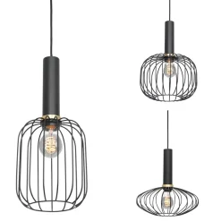 New Straluma Ronde 3-lichts hanglamp met draadkappen divers