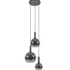 New Straluma Ronde 3-lichts hanglamp met diverse smoke glazen kappen