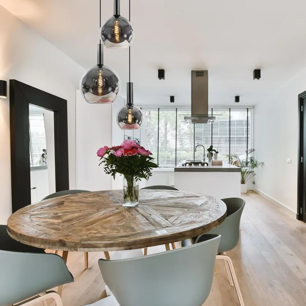 New Straluma Ronde 3-lichts hanglamp met diverse smoke glazen kappen