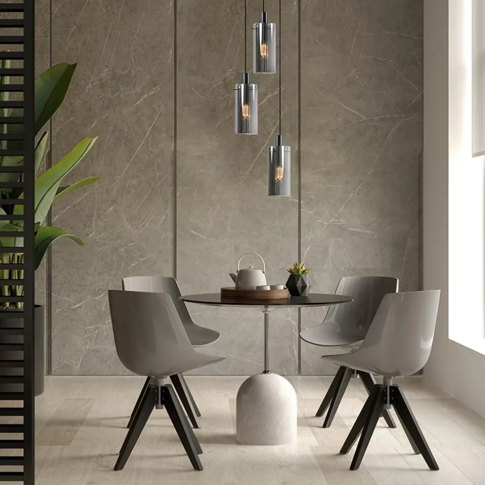 Cheap Straluma Ronde 3-lichts hanglamp met cilinder smoke glas