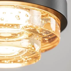 Online Straluma Ronde 3-lichts hanglamp zwart/champagne LED