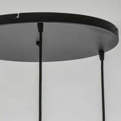 Discount Straluma Ronde 3-lichts hanglamp zwart met smoke/helder glas