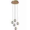 Flash Sale Straluma Ronde 5-lichts LED hanglamp goud met helder glas