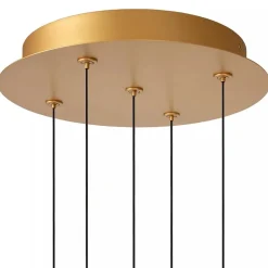 Flash Sale Straluma Ronde 5-lichts LED hanglamp goud met helder glas