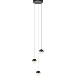 Clearance Straluma Ronde 3-Lichts LED hanglamp met zwarte bollen dimbaar