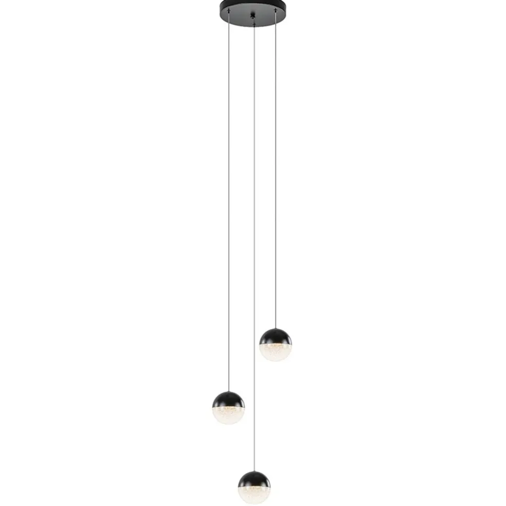 Clearance Straluma Ronde 3-Lichts LED hanglamp met zwarte bollen dimbaar