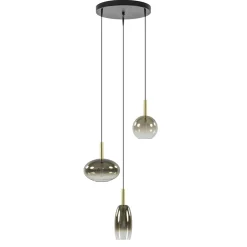 Clearance Straluma Ronde 3-Lichts LED hanglamp met gold fading glas