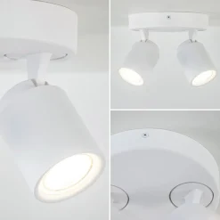 Outlet Straluma Ronde 2-lichts opbouwspot wit metaal verstelbaar